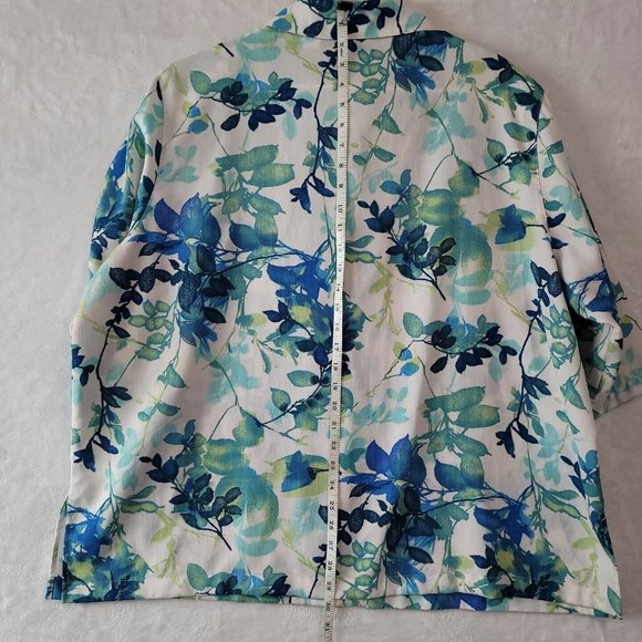 Drapers & Damons Women's 2 XL Button Front Shirt 3/4 Sleeve Abstract Foliage - Picture 5 of 12